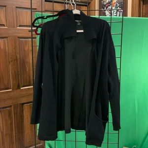 Black open cardigan 2X